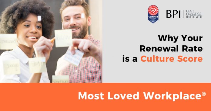 Why Your Renewal Rate Is a Culture Score culture program renewal retention
